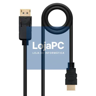 Cabo DisplayPort Nanocable 10.15.4305/ DisplayPort Macho - HDMI Macho/ 5m/ Preto