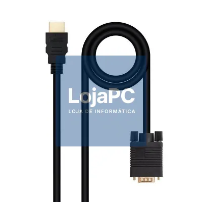 Cabo Conversor Nanocable 10.15.4348/ HDMI Macho - VGA Macho/ 1.8m/ Preto