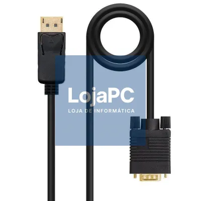 Cabo Conversor Nanocable 10.15.4402/ DisplayPort Macho - VGA Macho/ 2m/ Preto