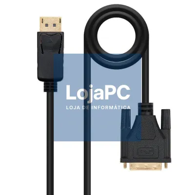 Cabo Conversor Nanocable 10.15.4502/ DisplayPort Macho - DVI Macho/ 2m/ Preto