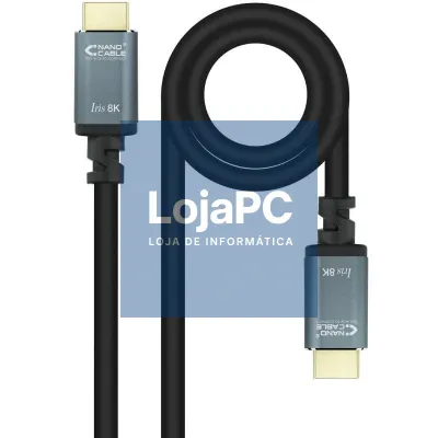 Cabo HDMI 2.1 IRIS 8K Nanocable 10.15.8005/ HDMI Macho - HDMI Macho/ 5m/ Preto
