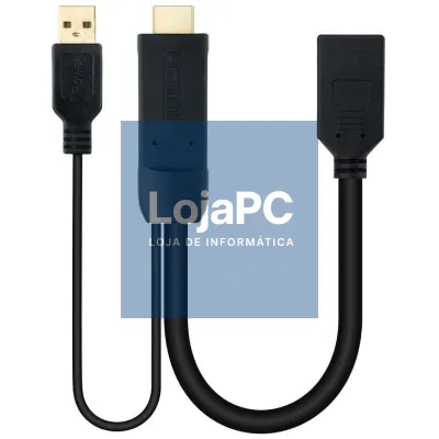 Cabo Conversor Nanocable 10.16.0205/ HDMI Macho - DisplayPort Fêmea/ 20cm/ Preto