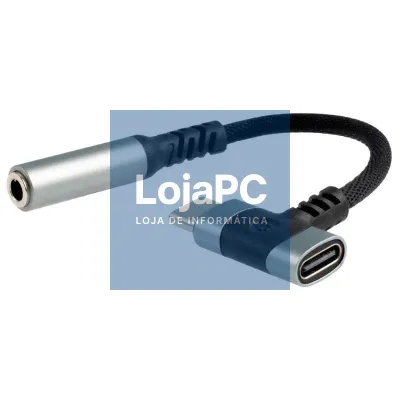 Cabo Conversor Audio Nanocable 10.24.1207/ USB Tipo-C Macho - Jack 3.5/ USB Tipo-C Fêmea/ 10cm/ Preto