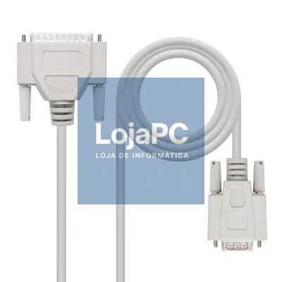 Cabo Serie NULL Modem Nanocable 10.14.0802/ DB9 Fêmea - DB25 Macho/ 1.8m/ Beige