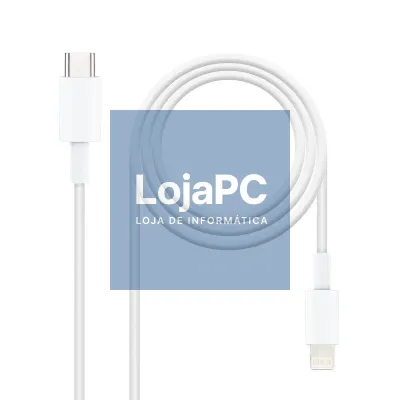 Cabo USB 2.0 Tipo-C Lightning Nanocable 10.10.0601/ USB Tipo-C Macho - Lightning Macho/ 1m/ Branco