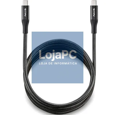 Cabo USB 4.0 Tipo-C NGS KNOT/ USB Tipo-C Macho - USB Tipo-C Macho/ até 240W/ 40Gbps/ 2m/ Preto