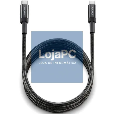 Cabo USB 2.0 Tipo-C NGS KNOT/ USB Tipo-C Macho - USB Tipo-C Macho/ até 65W/ 480Mbps/ 2m/ Preto