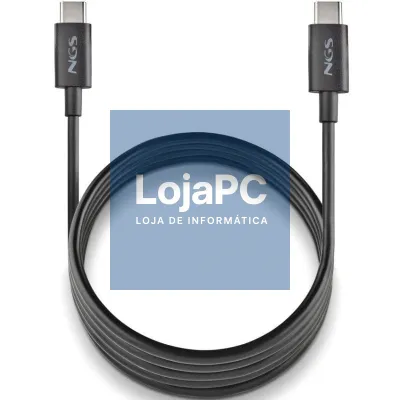 Cabo USB 2.0 Tipo-C NGS ZYRO 60W-1/ USB Tipo-C Macho - USB Tipo-C Macho/ até 60W/ 480Mbps/ 1m/ Preto