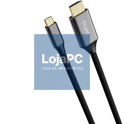 Cabo Conversor HDMI 4K Trust CALYX/ USB Tipo-C Macho - HDMI Macho/ 2m/ Cinzento