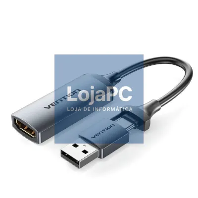 Conversor HDMI 4K 60Hz Vention ACWHA/ HDMI Fêmea / USB Macho - USB Tipo-C Macho/ 480Mbps/ 10cm/ Preto