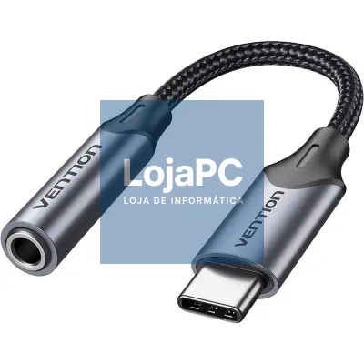Adaptador Audio Vention BGMHA/ Jack 3.5 Fêmea - USB Tipo-C Macho/ 10cm/ Cinzento