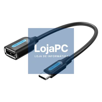 Cabo USB 2.0 Tipo-C Vention CCSBB/ USB Tipo-C Macho - USB Fêmea/ 15cm/ 480Mbps/ Preto