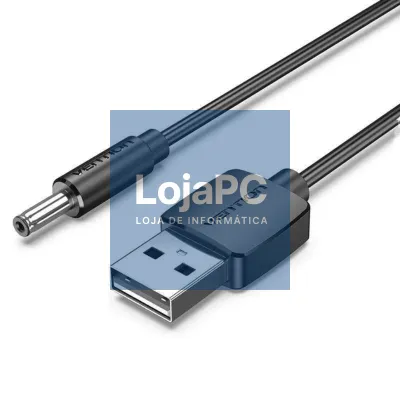 Cabo Alimentação Vention CEXBF/ USB Macho - DC 3.5mm Macho/ 1m/ Preto