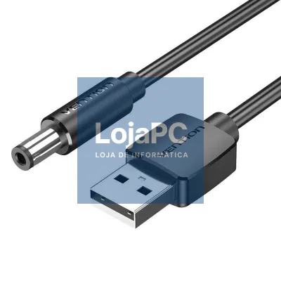 Cabo Alimentação Vention CEXBG/ USB Macho - DC 3.5mm Macho/ 1.5m/ Preto
