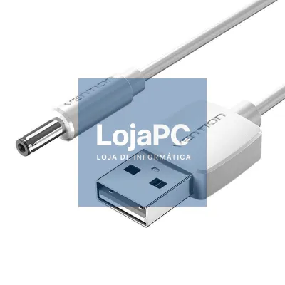 Cabo Alimentação Vention CEXWF/ USB Macho - DC 3.5mm Macho/ 1m/ Branco