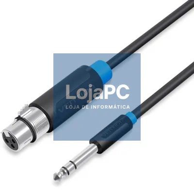 Cabo Estéreo Vention BBEBH/ Jack 6.5 Macho - XLR Fêmea/ 2m/ Preto