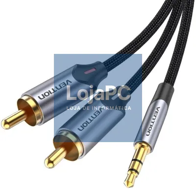 Cabo Audio Vention BCNBG/ 2x RCA Macho - Jack 3.5 Macho/ 1.5m/ Cinzento