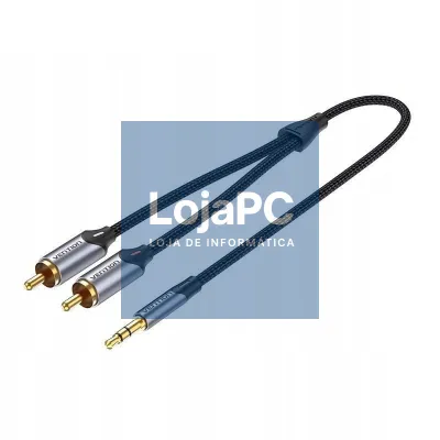 Cabo Estéreo Vention BCNBJ/ Jack 3.5 Macho - 2x RCA Macho/ 5m/ Cinzento