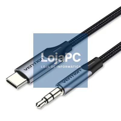 Cabo Conversor Audio Vention BGKHF/ USB Tipo-C Macho - Jack 3.5 Macho/ 1m/ Cinzento