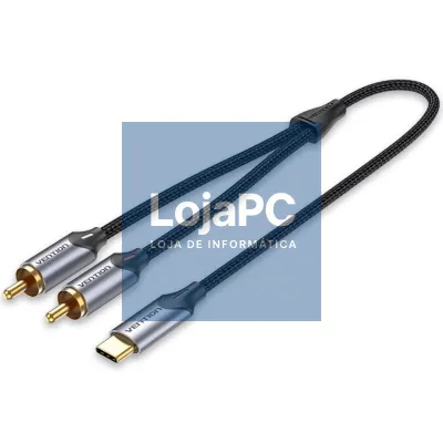 Cabo Conversor Vention BGUHG/ 2x RCA Macho - USB Tipo-C Macho/ 1.5m/ Cinzento