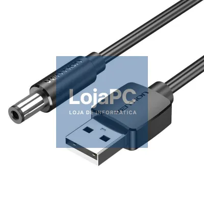 Cabo Alimentação Vention CEYBD/ USB-A Macho - DC 5.5mm Macho/ 50cm/ Preto