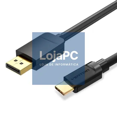 Cabo Conversor Vention CGYBF/ USB Tipo-C Macho - DisplayPort Macho/ 1.5m/ Preto