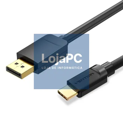 Cabo Conversor Vention CGYBH/ USB Tipo-C Macho - DisplayPort Macho/ 2m/ Preto