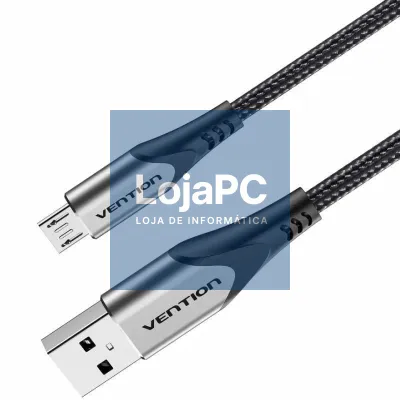 Cabo USB 2.0 Vention COAHH/ microUSB Macho - USB Macho/ 480Mbps/ 2m/ Cinzento