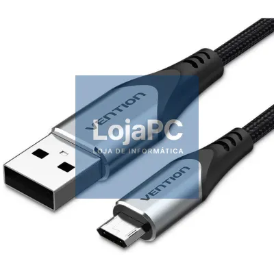 Cabo USB 2.0 Vention COCHD/ USB Macho - MicroUSB Macho/ 480Mbps/ 50cm/ Preto