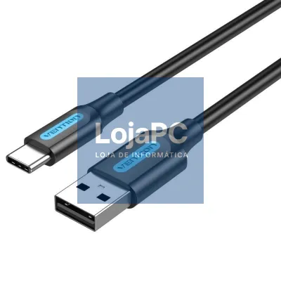 Cabo USB 2.0 Tipo-C Vention COKBI/ USB Macho - USB Tipo-C Macho/ 480Mbps/ 3m/ Cinzento