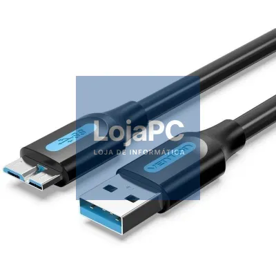Cabo USB 3.0 Vention COPBF/ USB Macho - MicroUSB Macho/ até 10W/ 5Gbps/ 1m/ Preto