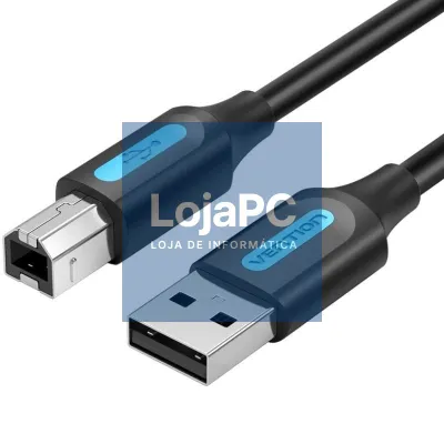 Cabo USB 2.0 Impressora Vention COQBD/ USB Tipo-B Macho - USB Macho/ 480Mbps/ 50cm/ Preto