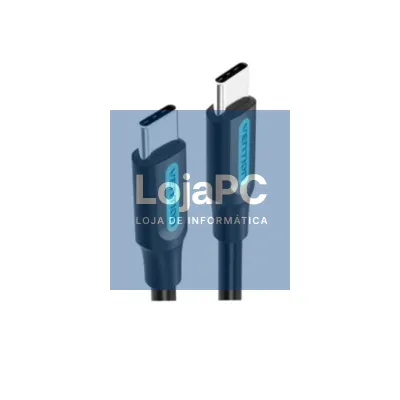 Cabo USB 2.0 Tipo-C Vention COSBF/ USB Tipo-C Macho - USB Tipo-C Macho/ até 60W/ 480Mbps/ 1m/ Preto