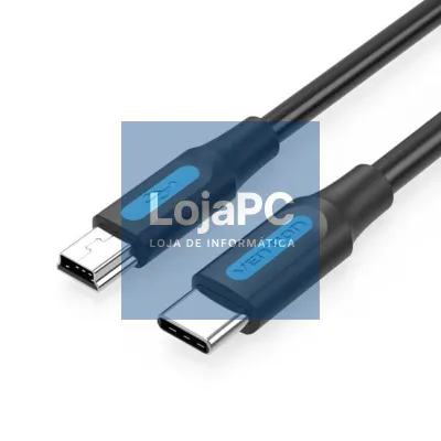 Cabo USB 2.0 Tipo-C Vention COWBH/ USB Tipo-C Macho - MiniUSB Macho/ até 10W/ 480Mbps/ 2m/ Preto