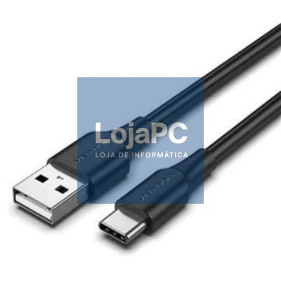 Cabo USB 2.0 Tipo-C Vention CTHBI/ USB Tipo-C Macho - USB Macho/ 480Mbps/ 3m/ Preto