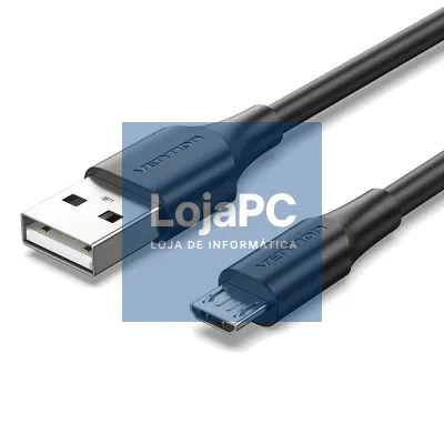 Cabo USB 2.0 Vention CTIBD/ USB Macho - MicroUSB Macho/ 480Mbps/ 50cm/ Preto