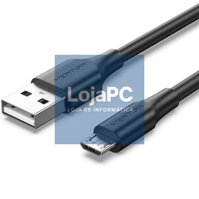 Cabo USB 2.0 Vention CTIBG/ USB Macho - MicroUSB Macho/ até 60W/ 480Mbps/ 1.5m/ Preto