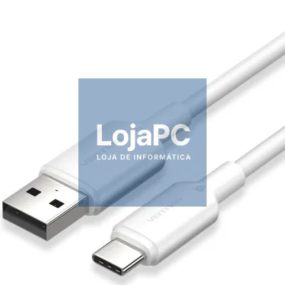 Cabo USB 2.0 Tipo-C Vention CTQWF/ USB Tipo-C Macho - USB Macho/ até 60W/ 480Mbps/ 1m/ Branco