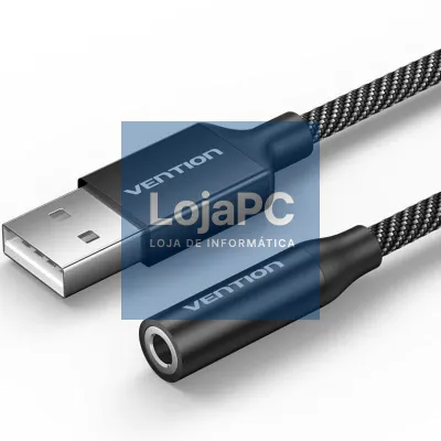 Conversor Vention CVEBC/ Jack 3.5 Fêmea - USB Macho/ 1m/ Cinzento