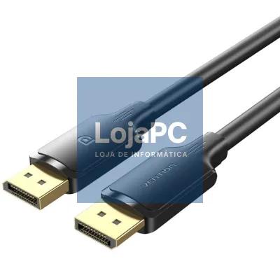 Cabo DisplayPort Vention HAKBF/ DisplayPort Macho - DisplayPort 4K Macho/ 1m/ Preto