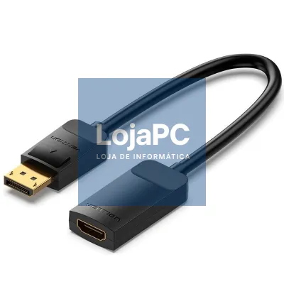 Cabo Conversor Vention HBZBB/ DisplayPort Macho - HDMI 4K Fêmea/ 15cm/ Preto
