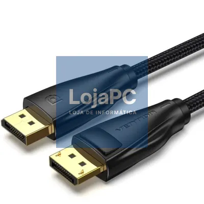Cabo DisplayPort 1.4 8K Vention HCCBI/ DisplayPort Macho - DisplayPort Macho/ 3m/ Preto