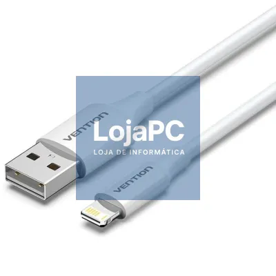 Cabo USB 2.0 Lightning Vention LAIWF/ USB Macho - Lightning Macho/ 480Mbps/ 1m/ Branco