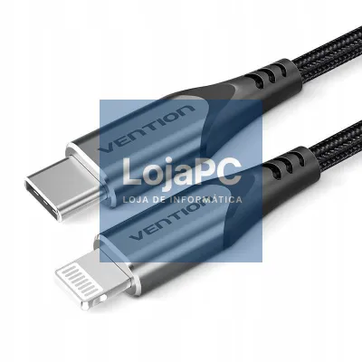 Cabo USB 2.0 Tipo-C Lightning Vention TACHF/ USB Tipo-C Macho - Lightning Macho/ 480Mbps/ 1m/ Cinzento