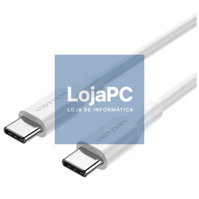 Cabo USB 2.0 Tipo-C 3A Vention TAXWD/ USB Tipo-C Macho - USB Tipo-C Macho/ até 60W/ 480Mbps/ 50cm/ Branco