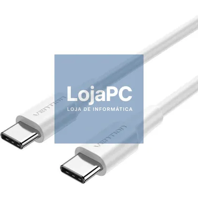 Cabo USB 2.0 Tipo-C 3A Vention TRCWH/ USB Tipo-C Macho - USB Tipo-C Macho/ até 60W/ 480Mbps/ 2m/ Branco