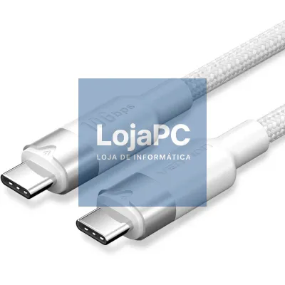 Cabo USB 3.2 Tipo-C 5A Vention TRGWF/ USB Tipo-C Macho - USB Tipo-C Macho/ até 100W/ 10Gbps/ 1m/ Branco