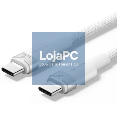 Cabo USB Tipo-C 2.0 5A Vention TRIWF/ USB Tipo-C Macho - USB Tipo-C Macho/ até 240W/ 480Mbps/ 1m/ Branco