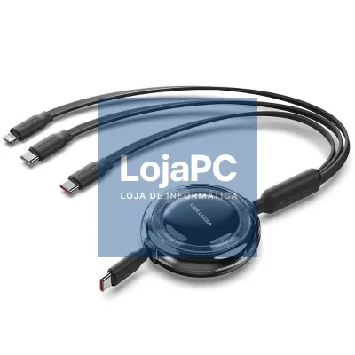 Cabo USB Tipo-C 2.0 5A Vention TRKBBE/ USB Tipo-C Macho - 3x USB Tipo-C Macho/ até 100W/ 480Mbps/ 1.1m/ Preto