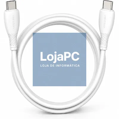 Cabo USB 2.0 Tipo-C Vention TRVWF/ USB Tipo-C Macho - USB Tipo-C Macho/ até 60W/ 480Mbps/ 1m/ Branco